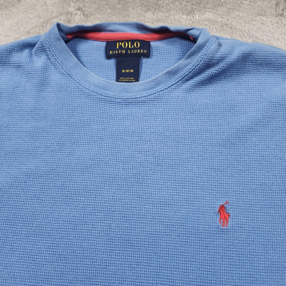 Polo Ralph Lauren Pajama Shirt Mens Medium (Fits Small) Waffle Knit Sleep Lounge - Picture 3 of 10